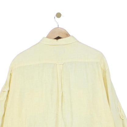 Mens Linen Shirt Button Down Long Sleeve Convertible
