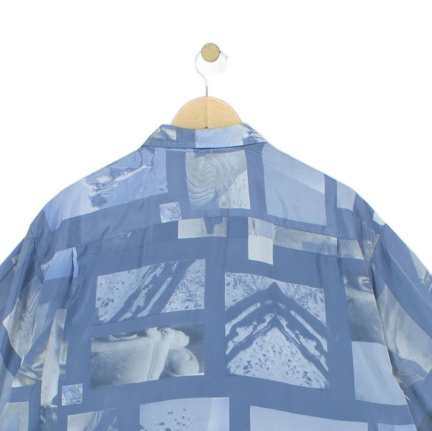 Mens Silk Patterned Shirt Short Sleeve