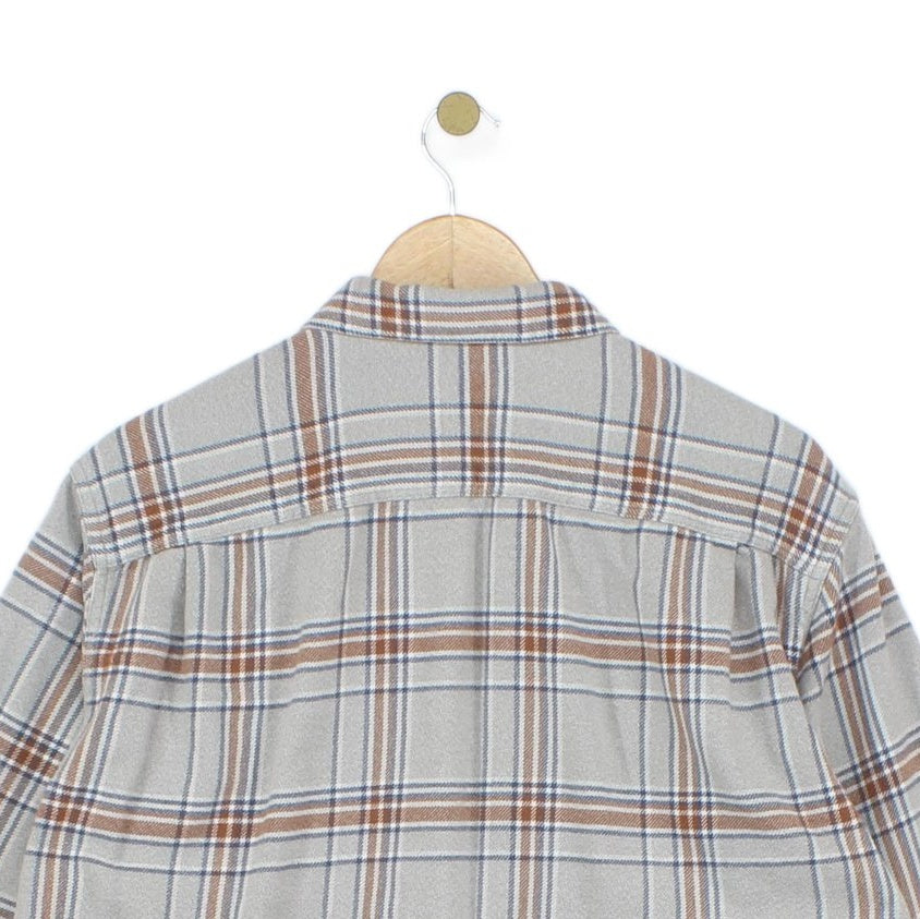 Mens Check Flannel Shirt Long Sleeve Outdoor