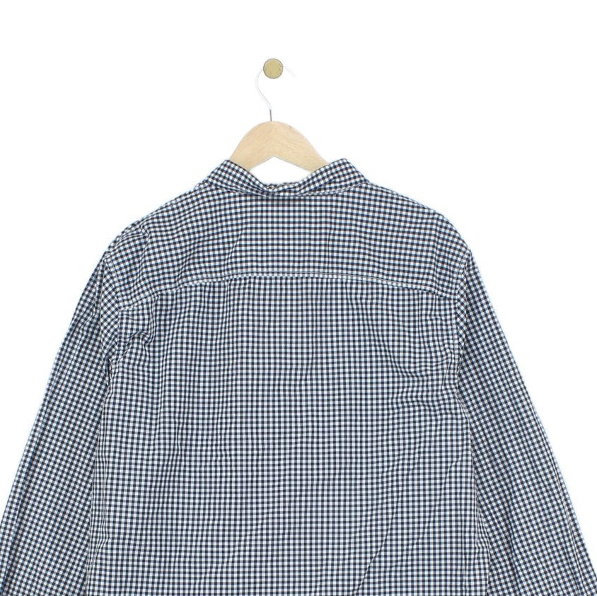 Mens Check Shirt Slim Fit Long Sleeve Button Down