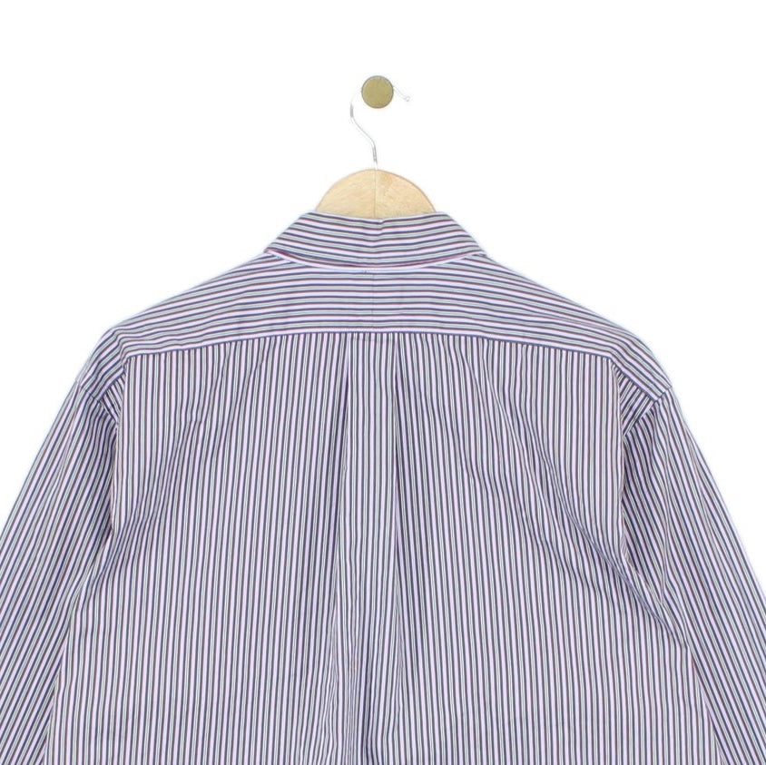 Mens Striped Shirt Classic Fit Long Sleeve