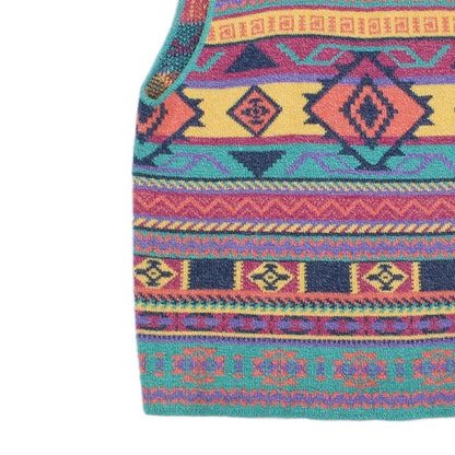 Womens Vest Cardigan Geometric Relaxed