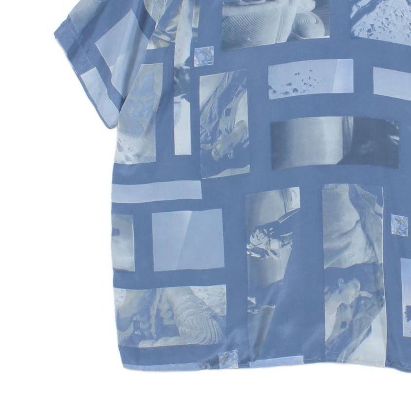 Mens Silk Patterned Shirt Short Sleeve
