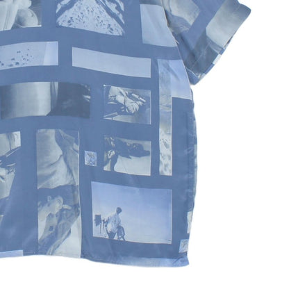 Mens Silk Patterned Shirt Short Sleeve