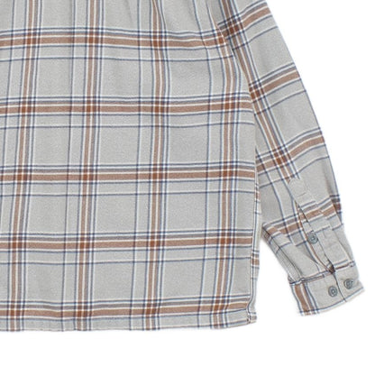 Mens Check Flannel Shirt Long Sleeve Outdoor
