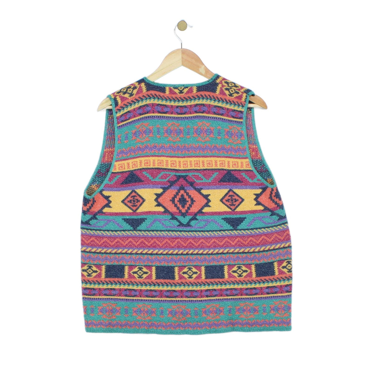 Womens Vest Cardigan Geometric Relaxed