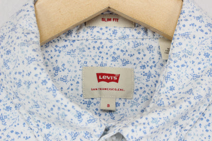 Mens Floral Shirt Stretch Slim Fit Button Up