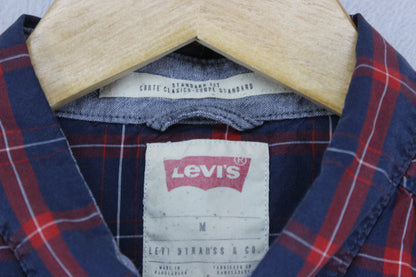 Mens Plaid Shirt Button Up Check