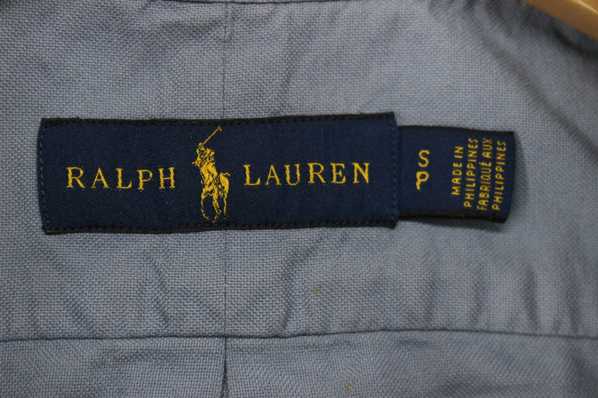 Mens Shirt Button Down Long Sleeve Embroidered Logo