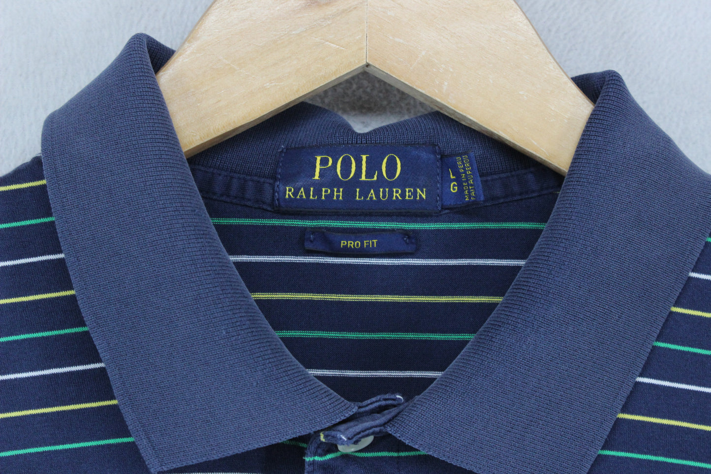 Mens Striped Polo Shirt Short Sleeve Pro Fit