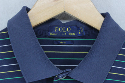 Mens Striped Polo Shirt Short Sleeve Pro Fit