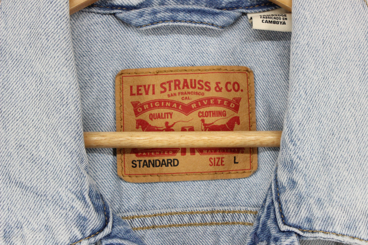 Mens Denim Jacket Classic Button Up
