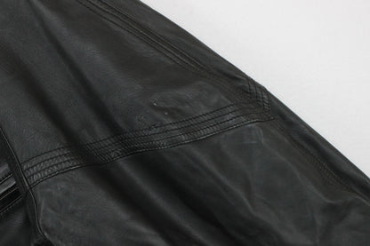 Mens Leather Jacket Biker Retro Motorcycle