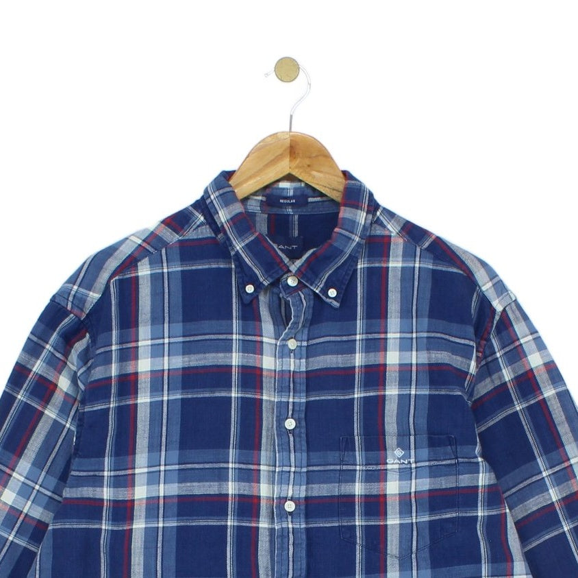 Mens Plaid Shirt Button Down Long Sleeve