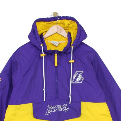 Mens La Lakers 1/4 Zip Jacket Nba Hooded Insulated