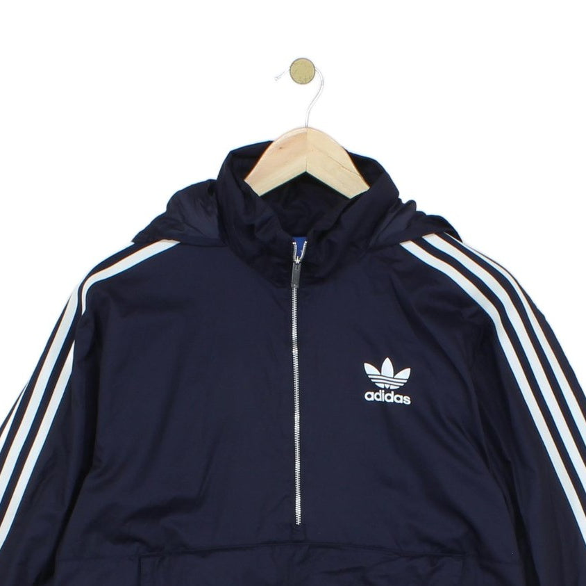 Mens 1/4 Zip Windbreaker Jacket Hooded Lightweight