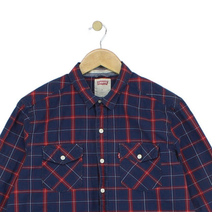 Mens Plaid Shirt Button Up Check