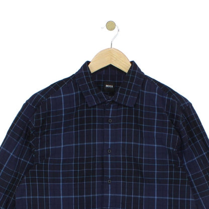 Mens Plaid Shirt Long Sleeve Check Cotton