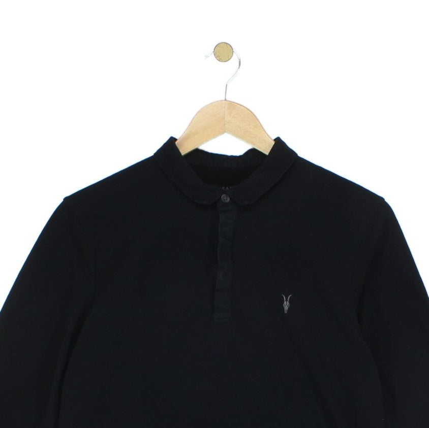 Mens Polo Shirt Long Sleeve Slim Fit