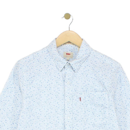 Mens Floral Shirt Stretch Slim Fit Button Up
