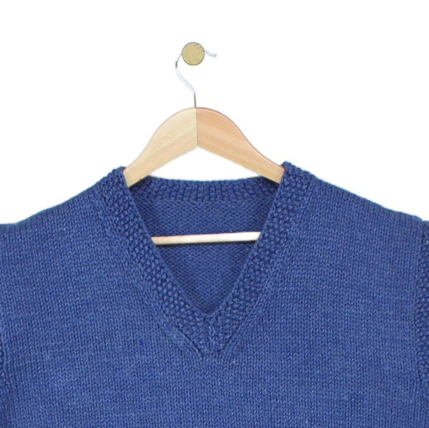 Womens V-Neck Jumper Chunky Knit Buttoned Knit