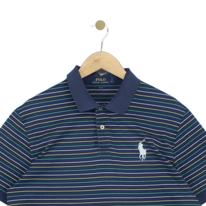 Mens Striped Polo Shirt Short Sleeve Pro Fit