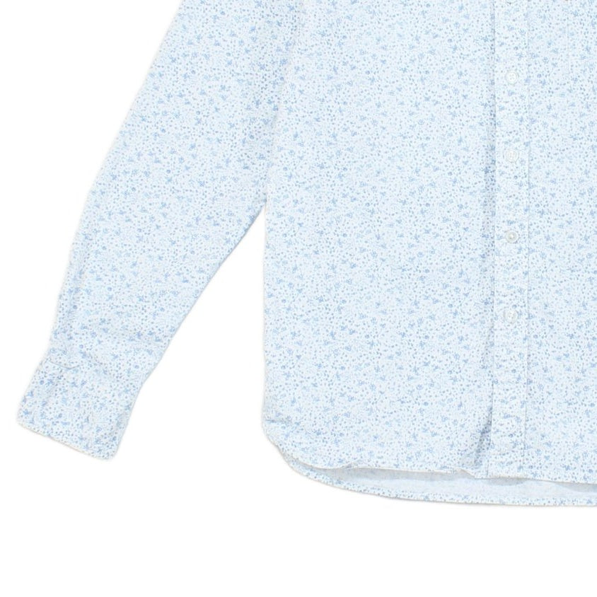 Mens Floral Shirt Stretch Slim Fit Button Up