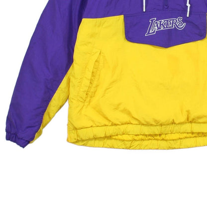 Mens La Lakers 1/4 Zip Jacket Nba Hooded Insulated