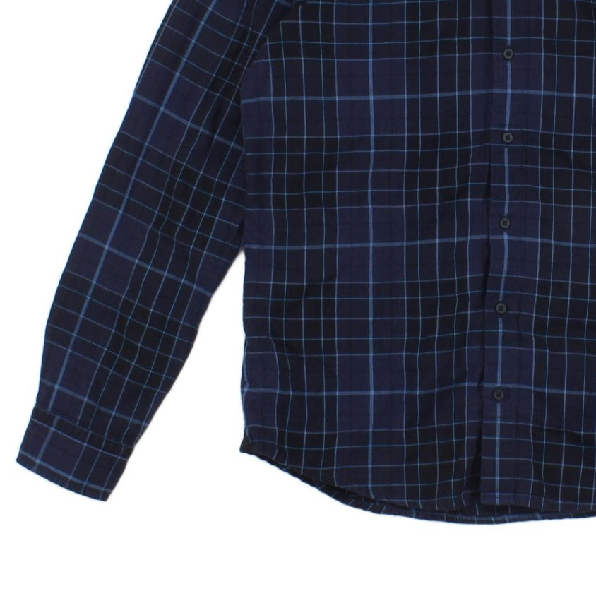 Mens Plaid Shirt Long Sleeve Check Cotton