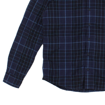 Mens Plaid Shirt Long Sleeve Check Cotton