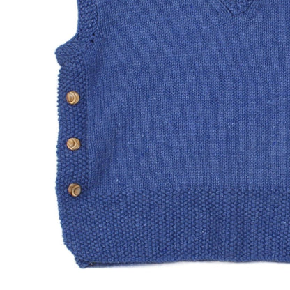 Womens V-Neck Jumper Chunky Knit Buttoned Knit
