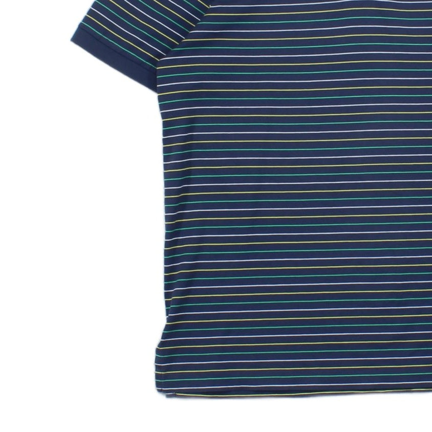 Mens Striped Polo Shirt Short Sleeve Pro Fit
