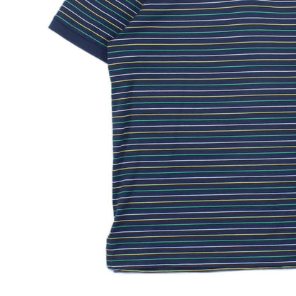 Mens Striped Polo Shirt Short Sleeve Pro Fit