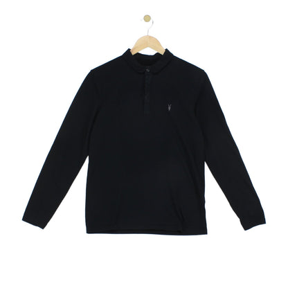 Mens Polo Shirt Long Sleeve Slim Fit