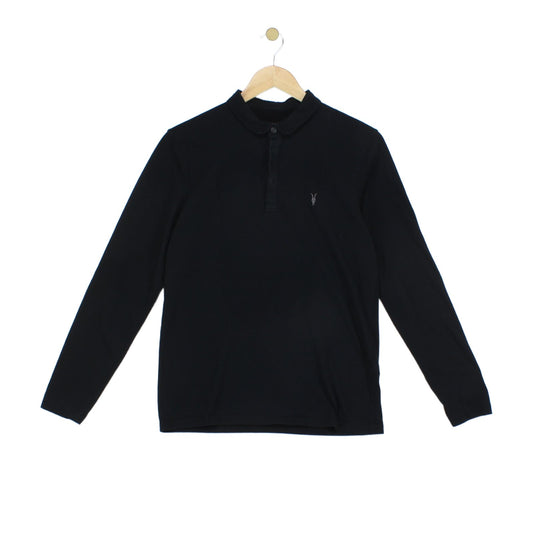 Mens Polo Shirt Long Sleeve Slim Fit