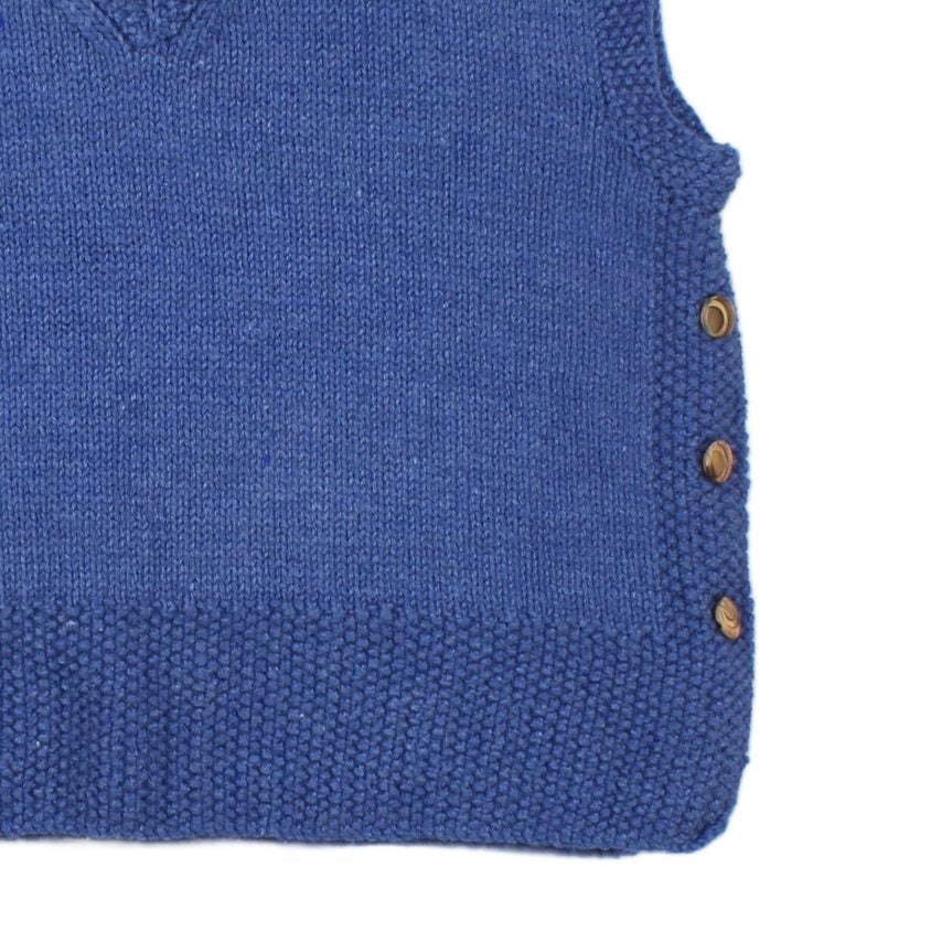 Womens V-Neck Jumper Chunky Knit Buttoned Knit