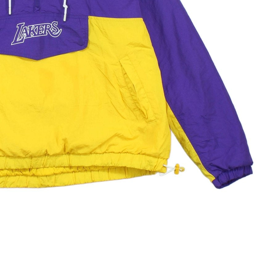 Mens La Lakers 1/4 Zip Jacket Nba Hooded Insulated
