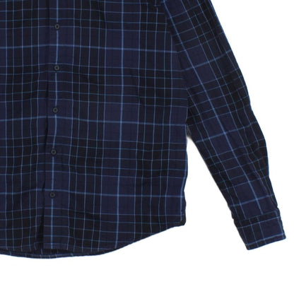 Mens Plaid Shirt Long Sleeve Check Cotton