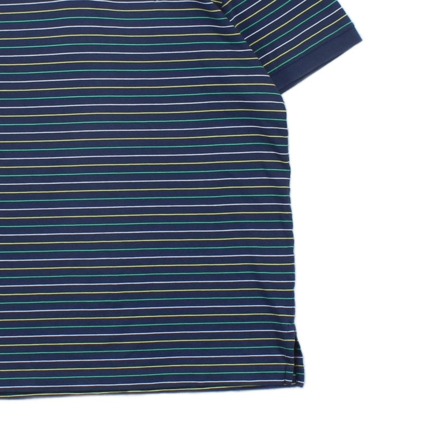 Mens Striped Polo Shirt Short Sleeve Pro Fit