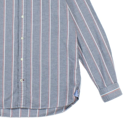 Mens Striped Shirt Stretch Button Down Long Sleeve