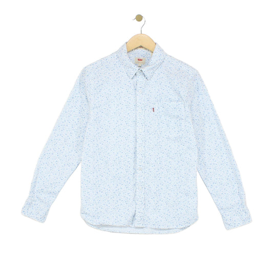 Mens Floral Shirt Stretch Slim Fit Button Up