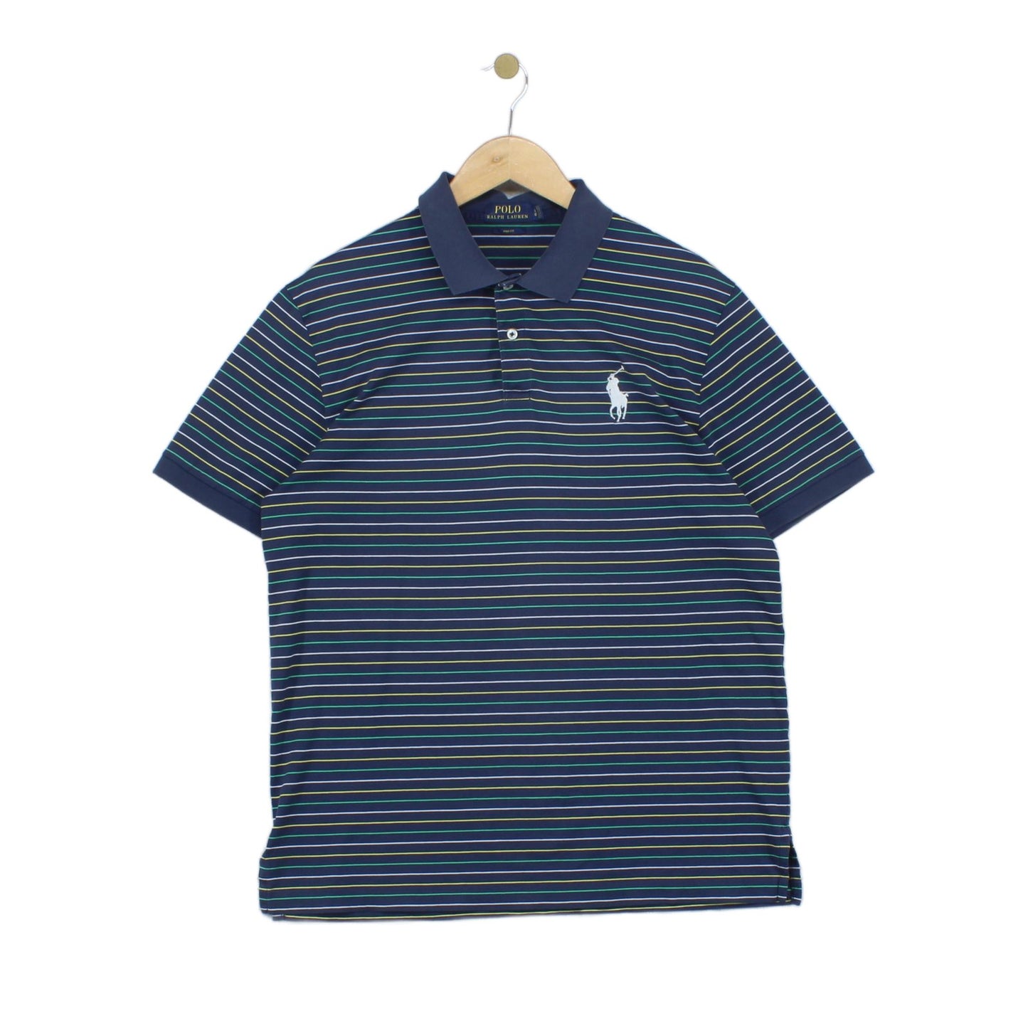 Mens Striped Polo Shirt Short Sleeve Pro Fit