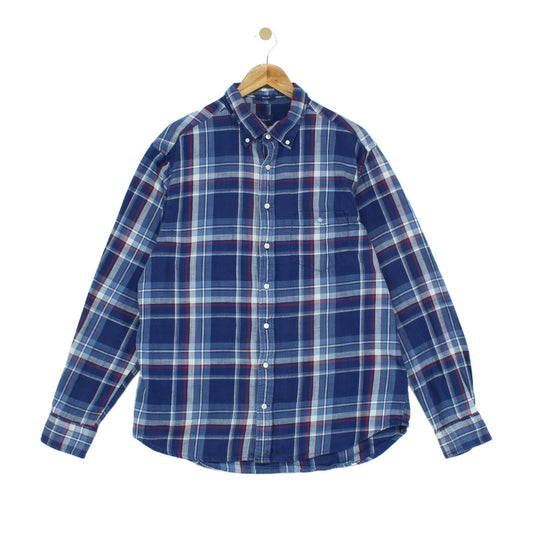 Mens Plaid Shirt Button Down Long Sleeve