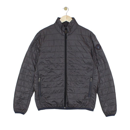 Mens Quilted Jacket Slim Fit Full Zip Lightweight
