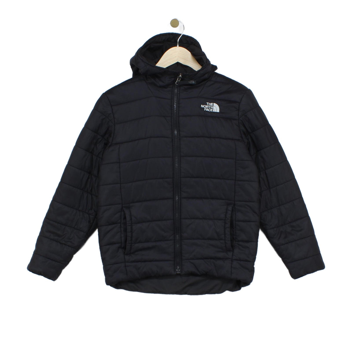 Boys Quilted Jacket Hooded Full Zip Padded Reversible