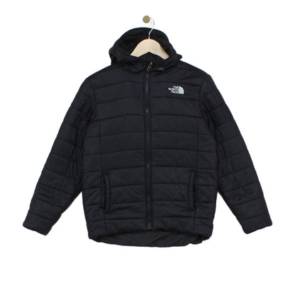Boys Quilted Jacket Hooded Full Zip Padded Reversible