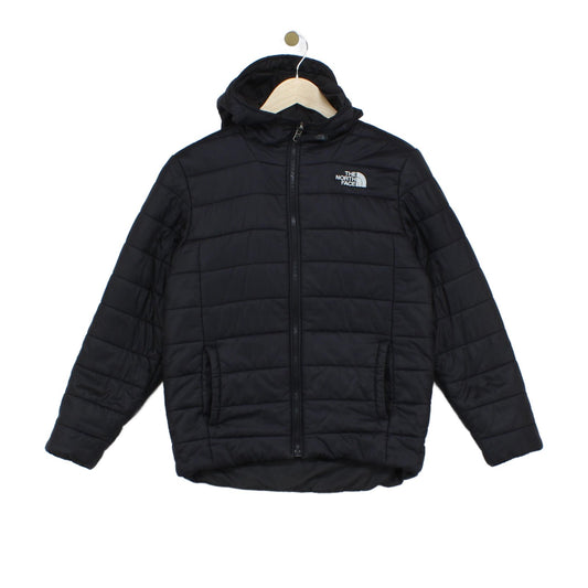 Boys Quilted Jacket Hooded Full Zip Padded Reversible