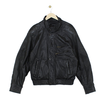 Mens Leather Jacket Biker Retro Motorcycle