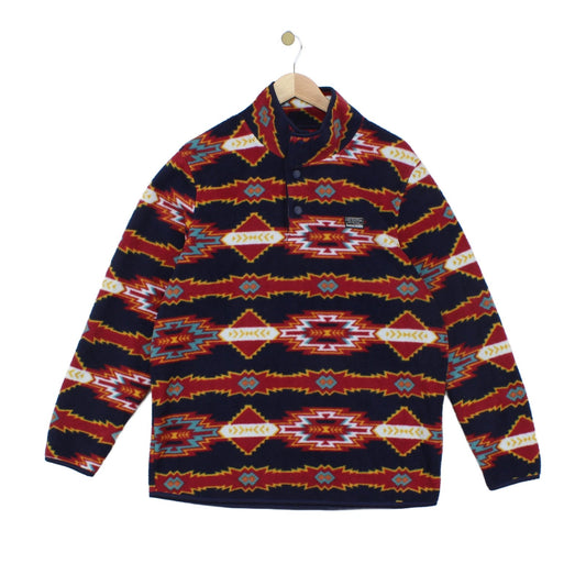 Mens Snap T-Fleece Aztec Pattern
