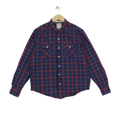 Mens Plaid Shirt Button Up Check
